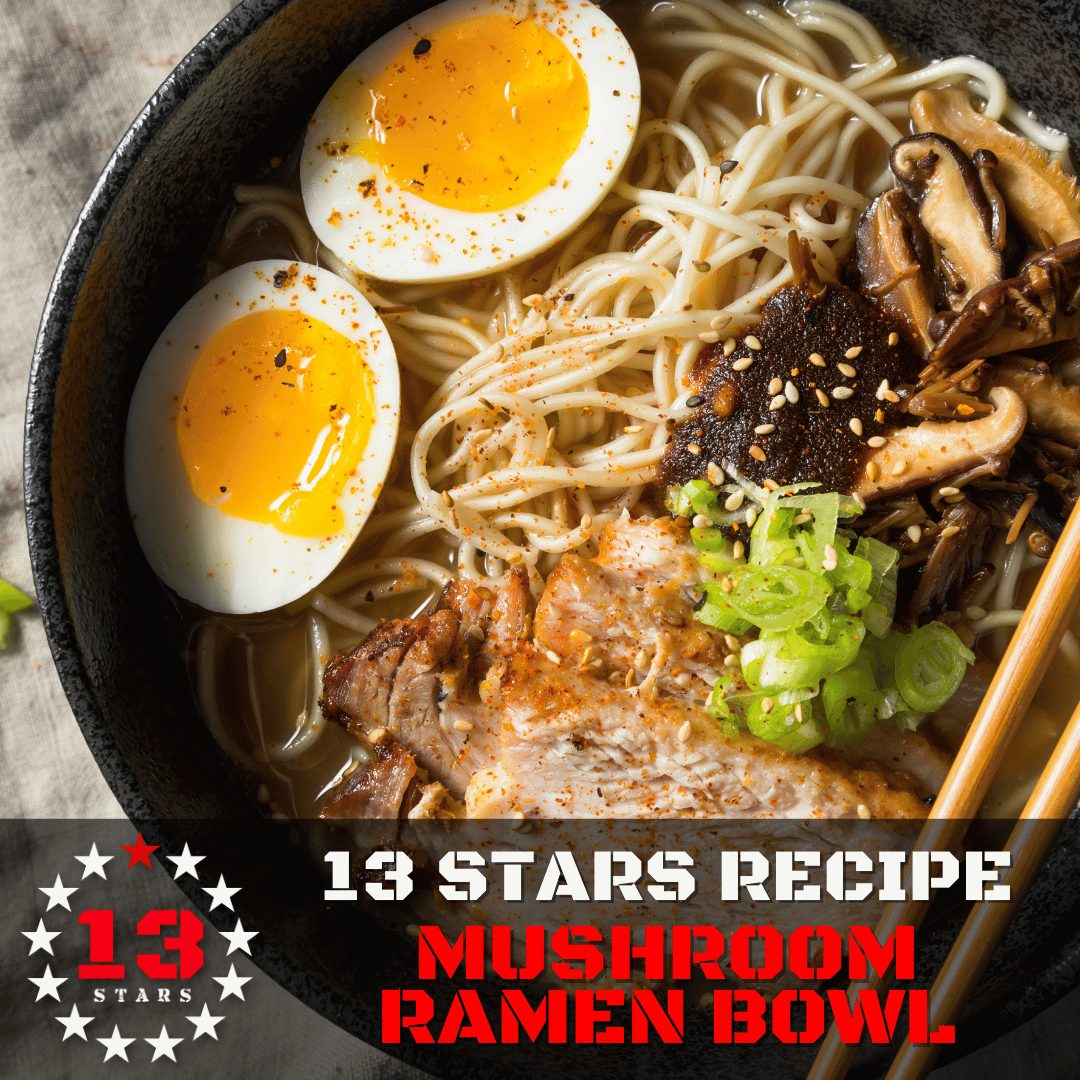 Mushroom Ramen Bowl - 13 Stars Hot Sauce