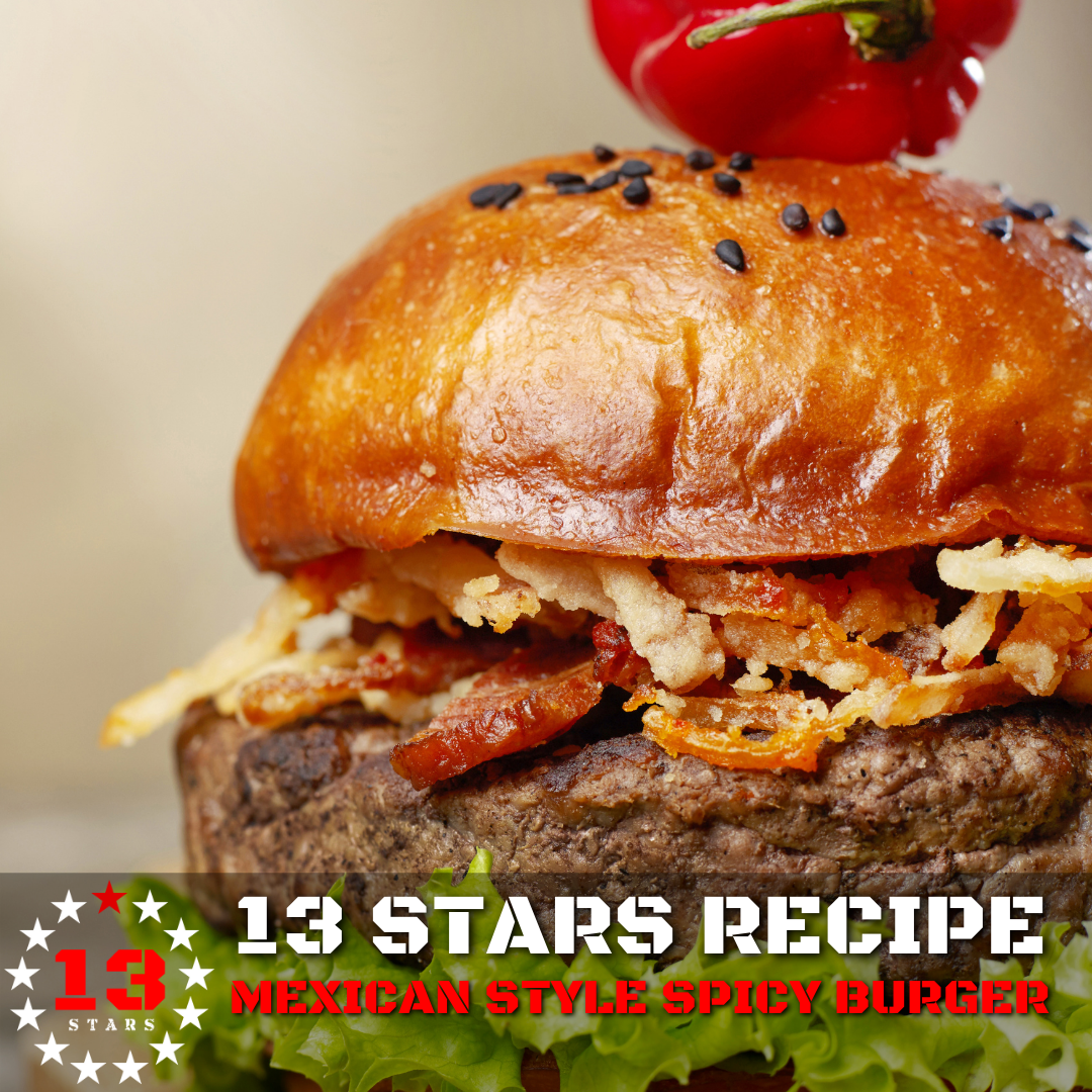 13 Stars Recipes - Mexican Style Spicy Burger