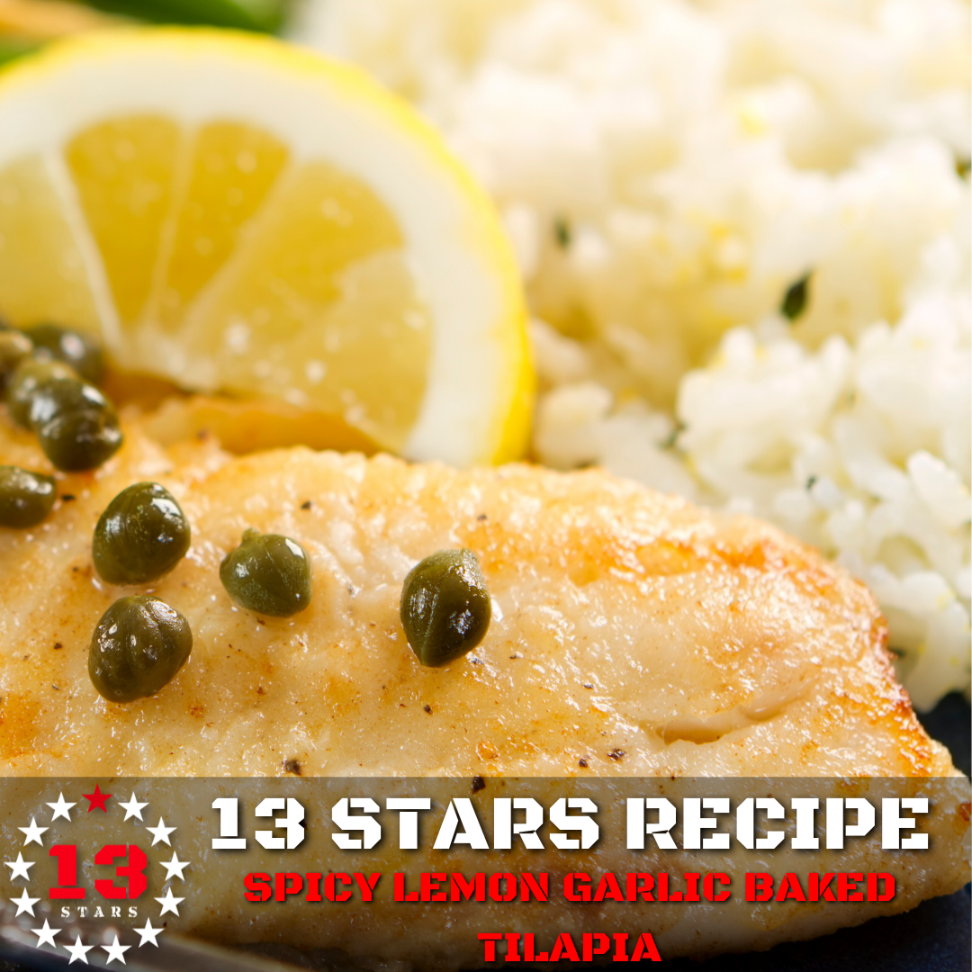 13 Stars Recipe - Spicy Lemon Garlic Baked Tilapia